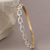 Interlinked Diamond Paperclip Oval Bracelet, 14K Gold Vermeil, 1 ct Lab Grown Diamond-5