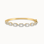 Interlinked Diamond Paperclip Oval Bracelet, 14K Solid Gold, 1 ct Lab Grown Diamond-3
