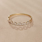 Interlinked Diamond Paperclip Oval Bracelet, 14K Solid Gold, 1 ct Lab Grown Diamond-6