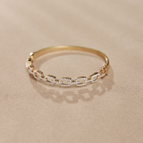 Interlinked Diamond Paperclip Oval Bracelet, 14K Solid Gold, 1 ct Lab Grown Diamond-6