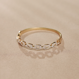 Interlinked Diamond Paperclip Oval Bracelet, 14K Solid Gold, 1 ct Lab Grown Diamond-1