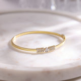 Center Diamond Cluster Oval Bracelet