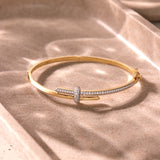 Bold Edge Diamond Oval Bracelet