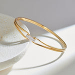 Link Diamond Oval Bracelet, 14K Gold Vermeil, 1/10 ct Lab Grown Diamond-5