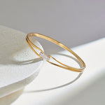 Link Diamond Oval Bracelet, 14K Gold Vermeil, 1/10 ct Lab Grown Diamond-1