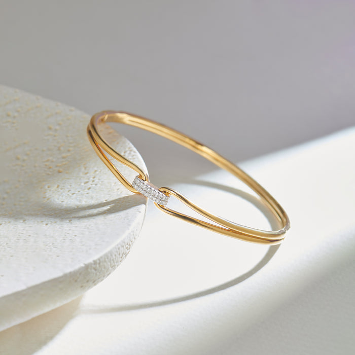 Link Diamond Oval Bracelet, 14K Gold Vermeil, 1/10 ct Lab Grown Diamond-1