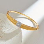 Bold Texture Diamond Bracelet, 14K Gold Vermeil, 1/3 ct Lab Grown Diamond-5