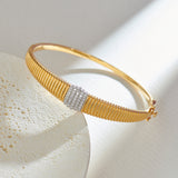 Bold Texture Diamond Bracelet, 14K Gold Vermeil, 1/3 ct Lab Grown Diamond-5