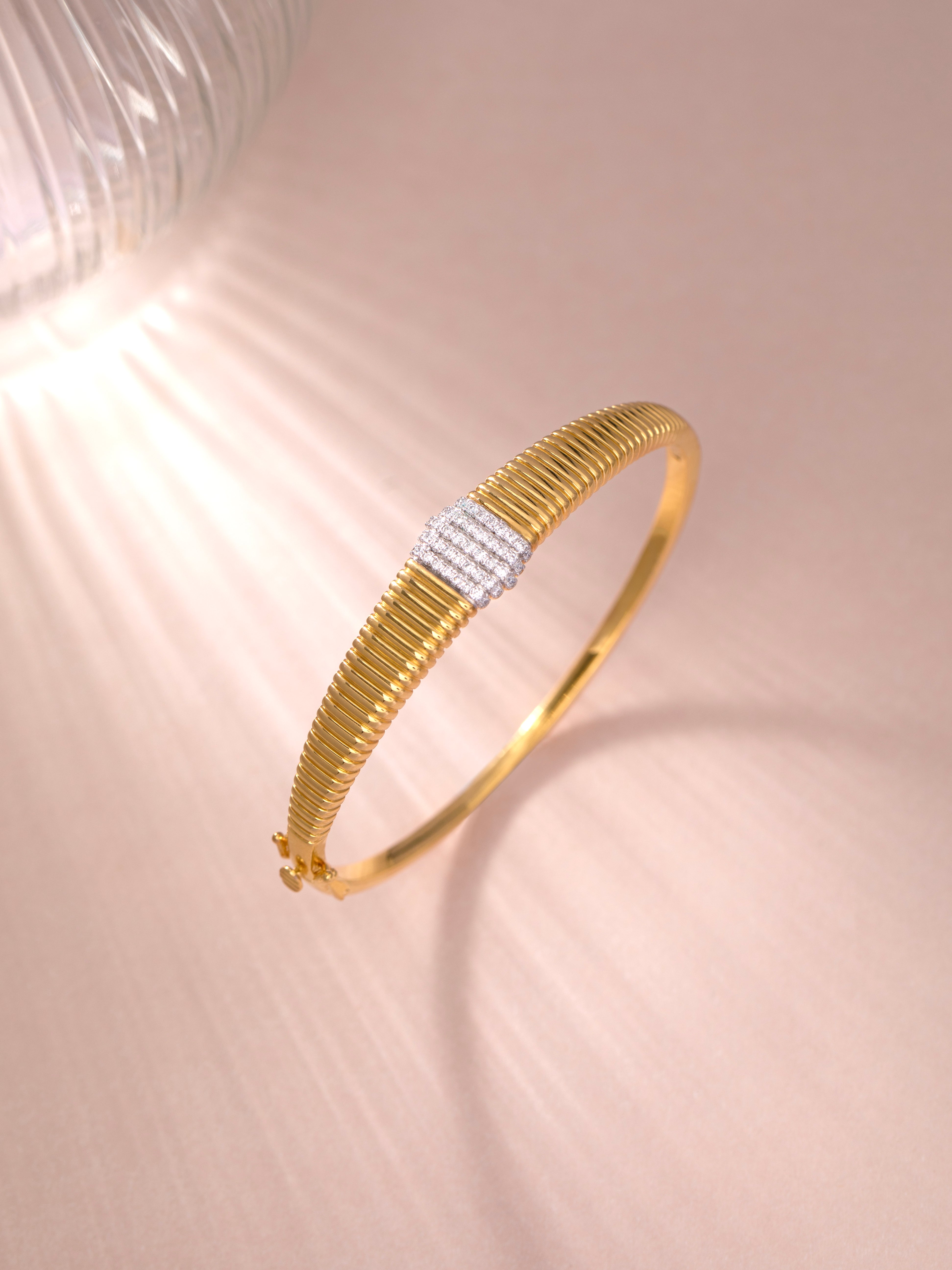 Bold Texture Diamond Bracelet, 14K Gold Vermeil, 1/3 ct Lab Grown Diamond-3