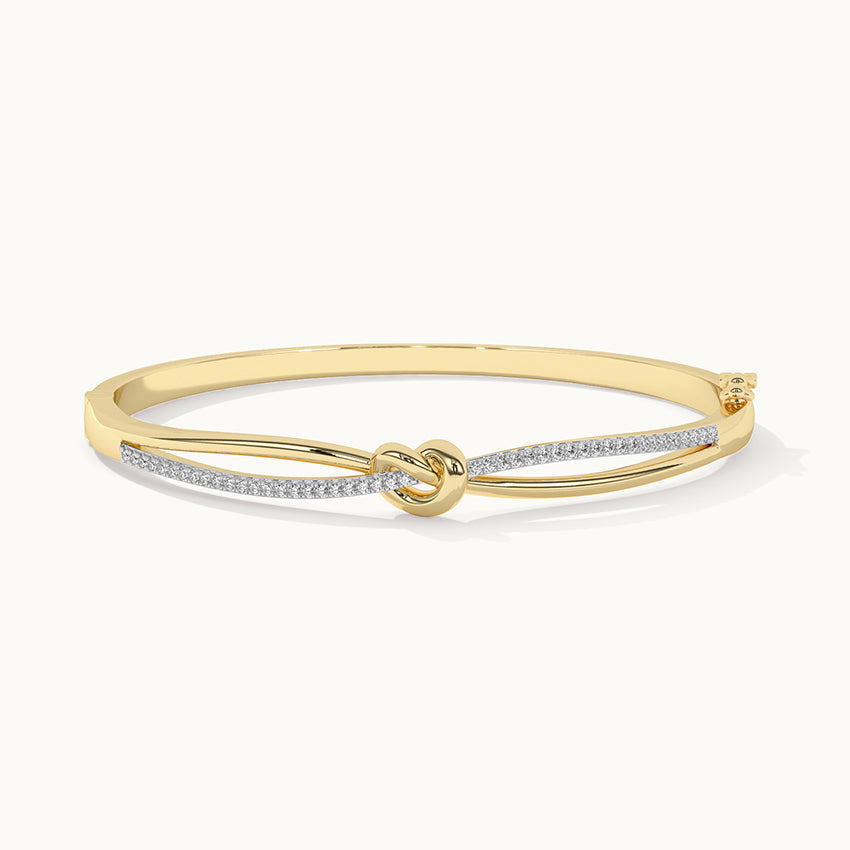 Celtic Diamond Knot Bracelet, 14K Solid Gold, 1/3 ct Lab Grown Diamond-3