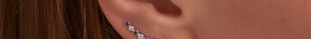 Created Sapphire Diamond Climber Earrings