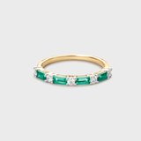 Emerald Baguette and Diamond Ring