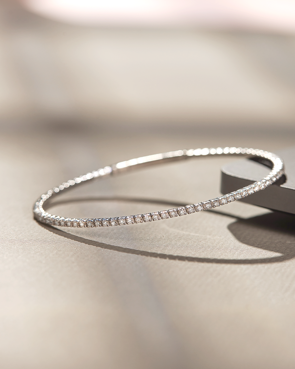 Flexi Diamond Tennis Bracelet in White, Sterling Silver, 1 ct Lab Grown Diamond-5