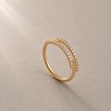 Two Row Diamond Pinky Ring