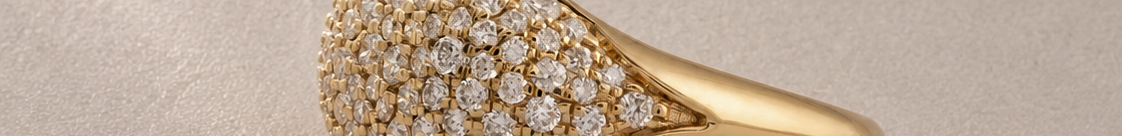 Diamond Studded Signet Pinky Ring