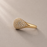 Diamond Studded Signet Pinky Ring