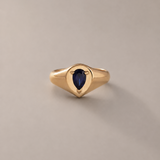 Created Sapphire Signet Pinky Ring