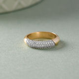 Angled Pave Diamond Band, 14K Solid Gold, 3/8 ct Lab Grown Diamond-5