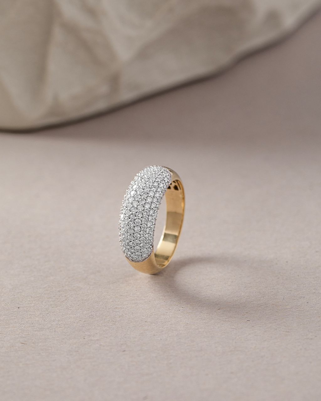 Bold Pave Diamond Band, 14K Gold Vermeil, 7/8 ct Lab Grown Diamond-5