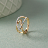 Interlocked Chevron Diamond Band, 14K Solid Gold, 1/4 ct Lab Grown Diamond-5