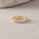 Bezel Set Beaded Diamond Band, 14K Gold Vermeil, 1/4 ct Lab Grown Diamond-5