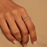 Bezel Set Beaded Diamond Band, 14K Solid Gold, 1/4 ct Lab Grown Diamond-2