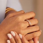 Asymmetric Criss Cross Diamond Band, 14K Solid Gold, 1/3 ct Lab Grown Diamond-4
