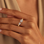 Duo Cluster Open Diamond Band, 14K Gold Vermeil, 1/3 ct Lab Grown Diamond-5