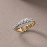 Wave Pave Diamond Band, 14K Solid Gold, 1/2 ct Lab Grown Diamond-5