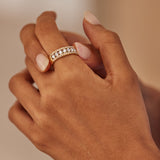 Half Eternity Stacker Diamond Band, 14K Solid Gold, 1 ct Lab Grown Diamond-2