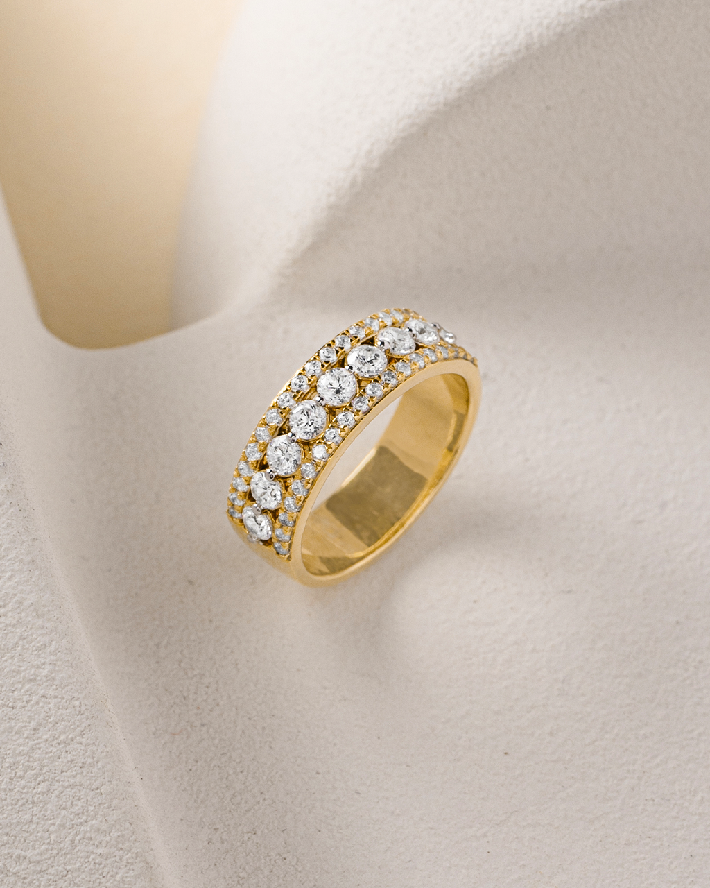 Half Eternity Stacker Diamond Band, 14K Solid Gold, 1 ct Lab Grown Diamond-5