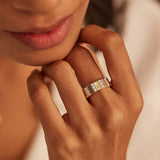 Station Bar Diamond Band, 14K Solid Gold, 1/2 ct Lab Grown Diamond-4