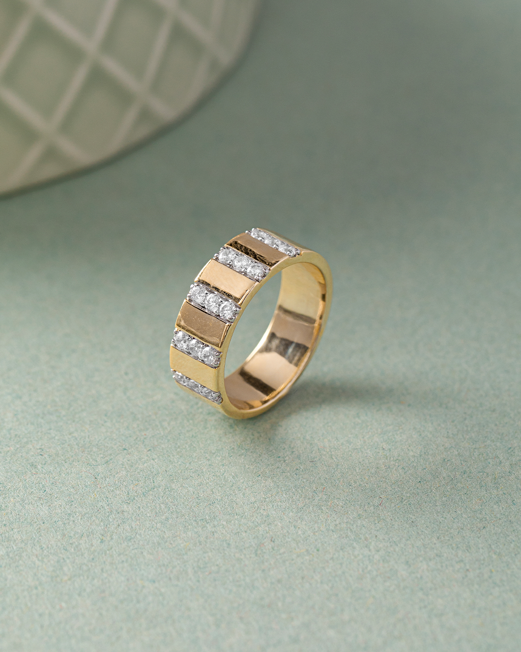 Station Bar Diamond Band, 14K Solid Gold, 1/2 ct Lab Grown Diamond-5