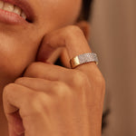 Bold Diamond Band, 14K Solid Gold, 1 ct Lab Grown Diamond-4