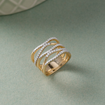 Wide Wave Diamond Band, 14K Solid Gold, 1/2 ct Lab Grown Diamond-5