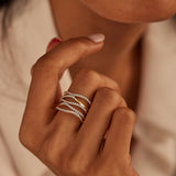 Wide Wave Diamond Band, 14K Solid Gold, 1/2 ct Lab Grown Diamond-4