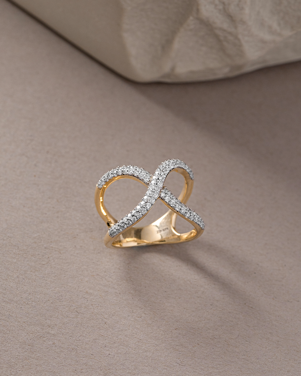 Interlocked Wide Diamond Band, 14K Solid Gold, 5/8 ct Lab Grown Diamond-5