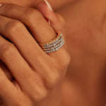 Multi-Station Diamond Band, 14K Solid Gold, 1 ct Lab Grown Diamond-2