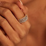 Multi-Station Diamond Band, 14K Solid Gold, 1 ct Lab Grown Diamond-2