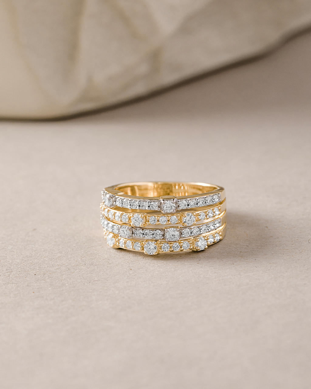Multi-Station Diamond Band, 14K Solid Gold, 1 ct Lab Grown Diamond-5