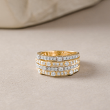 Multi-Station Diamond Band, 14K Solid Gold, 1 ct Lab Grown Diamond-5