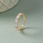 V prong Half Eternity Diamond Band, 14K Solid Gold, 1 ct Lab Grown Diamond-5