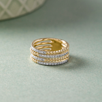 Multi-Row Beaded Diamond Band, 14K Solid Gold, 1/2 ct Lab Grown Diamond-5