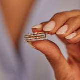 Multi-Row Beaded Diamond Band, 14K Solid Gold, 1/2 ct Lab Grown Diamond-2