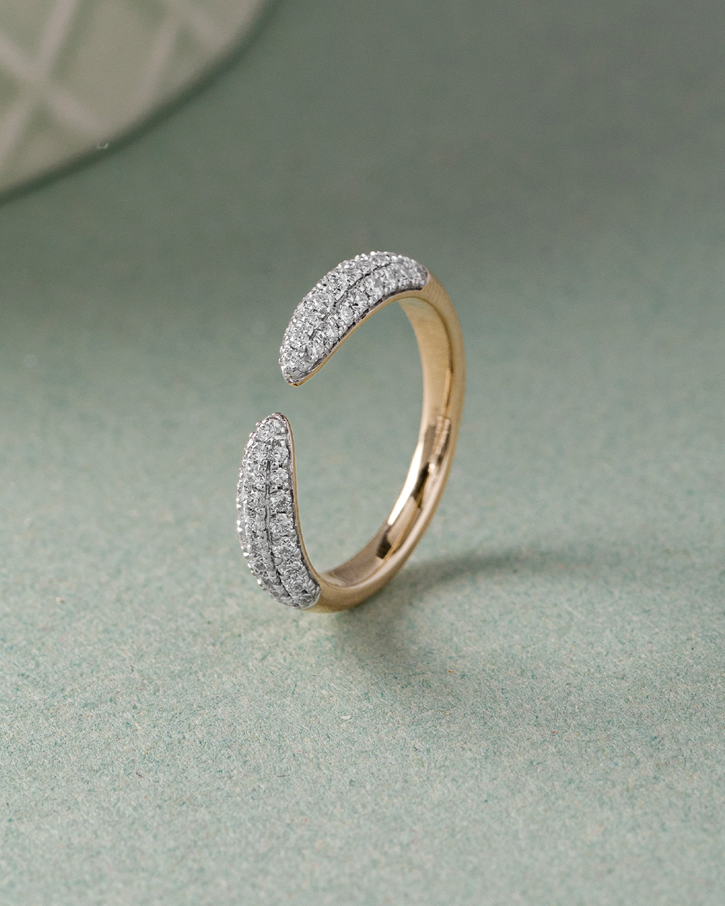 Pave Diamond Open Band, 14K Solid Gold, 1/2 ct Lab Grown Diamond-5