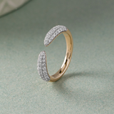 Pave Diamond Open Band, 14K Solid Gold, 1/2 ct Lab Grown Diamond-5