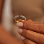 Pave Diamond Open Band, 14K Solid Gold, 1/2 ct Lab Grown Diamond-2