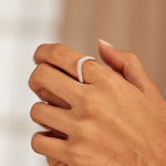 Pave Diamond Chevron Band, 14K Solid Gold, 5/8 ct Lab Grown Diamond-2