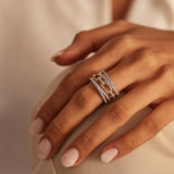 Interlinked Diamond Paperclip Band