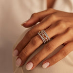 Interlinked Diamond Paperclip Band, 14K Gold Vermeil, 3/4 ct Lab Grown Diamond-4
